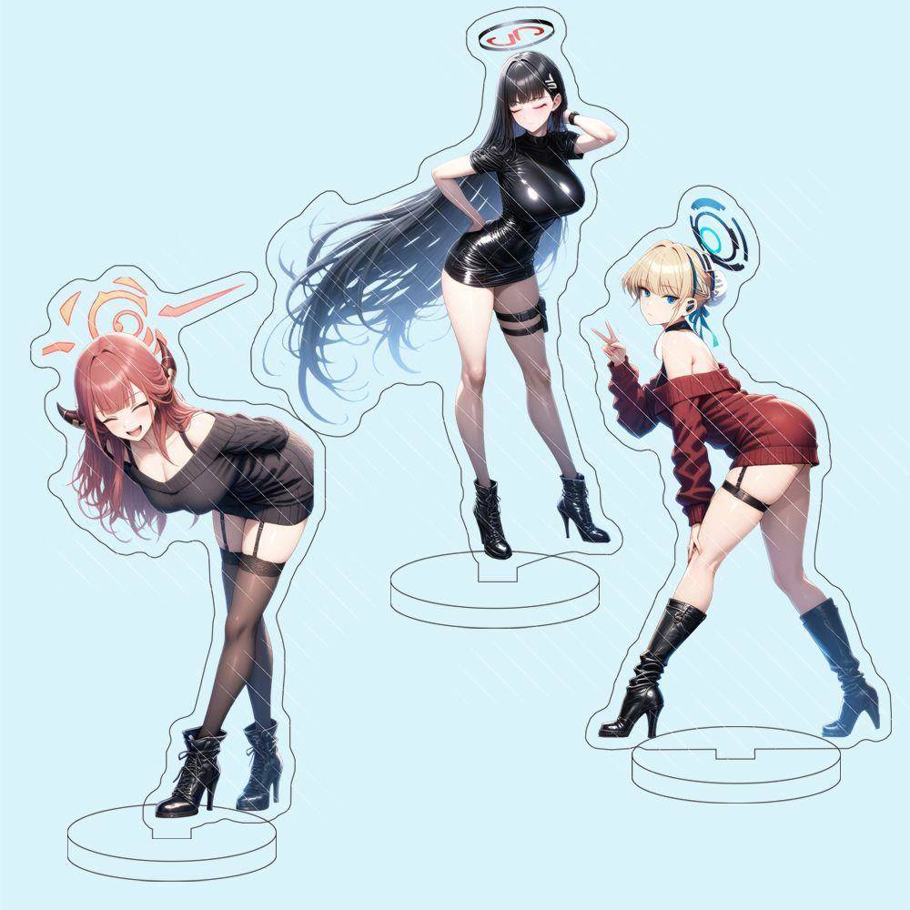 碧蓝档案二次元立牌双面高清调月莉音飞鸟马时陆八魔桌面双人手绘