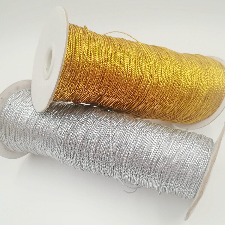 厂家供应吊牌绳金银八股细服装金葱绳子现货箱包珠宝挂牌绳