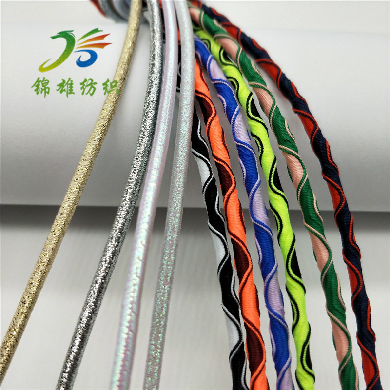 免绑鞋带3MM跳点圆松紧带弹力圆绳橡筋绳反光鞋带箱包服装辅料
