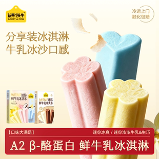 认养一头牛鲜牛乳冰淇淋生巧芭乐海盐香草雪糕迷你分享冰激凌