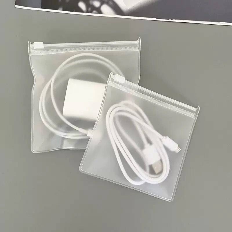 充电线耳机线收纳拉链磨砂袋
