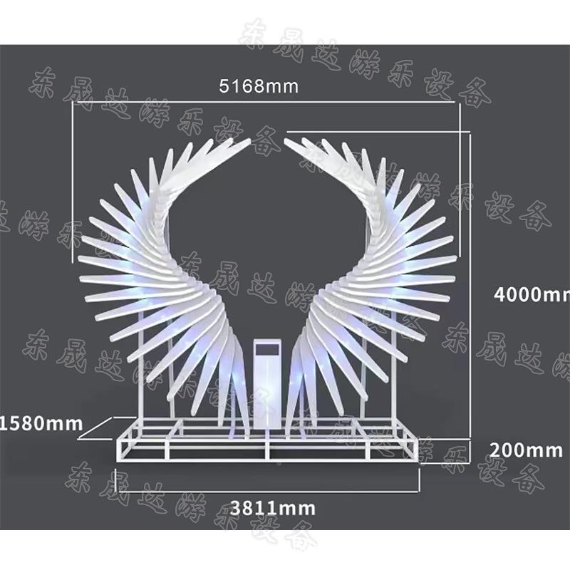 梦幻天灯互动翅臂20220301膀造型七彩发光翅膀光摆件商场人体手感