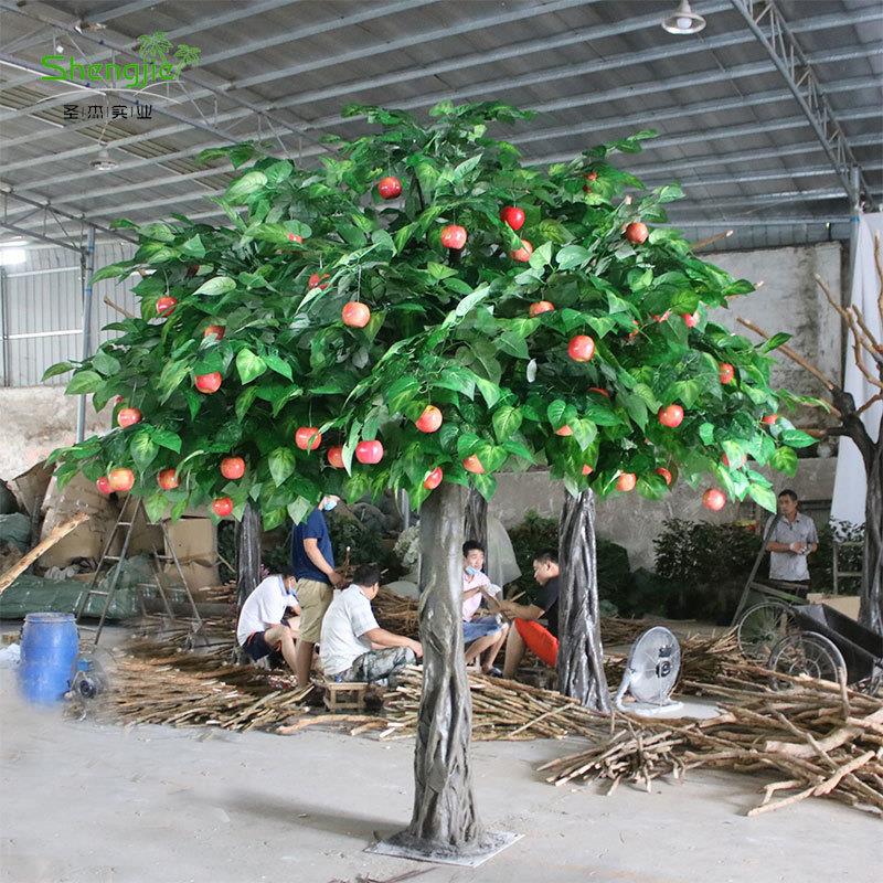 仿真带果苹果树特色室内装饰许愿树拍摄道具植物仿真大树厂家