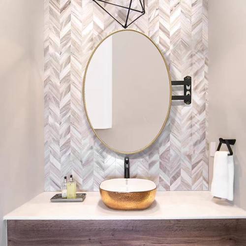 伊洛维特珠点法式椭圆风水镜子