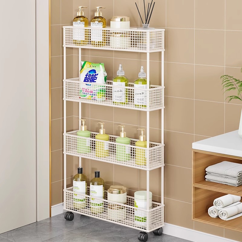 夹缝置物架浴室卫生间门后落地超薄极窄缝隙收纳架墙边角落小窄柜