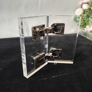 五金铰链展示板高透明亚克力定制logo喷印雕刻铰链测试板展示架