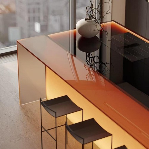 亚克力吧台酒吧服装店前台岛柜