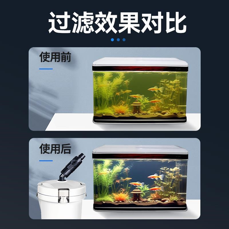陶瓷鱼缸过滤器外置鱼池增氧古法养鱼水循环圆形鱼缸过滤桶器