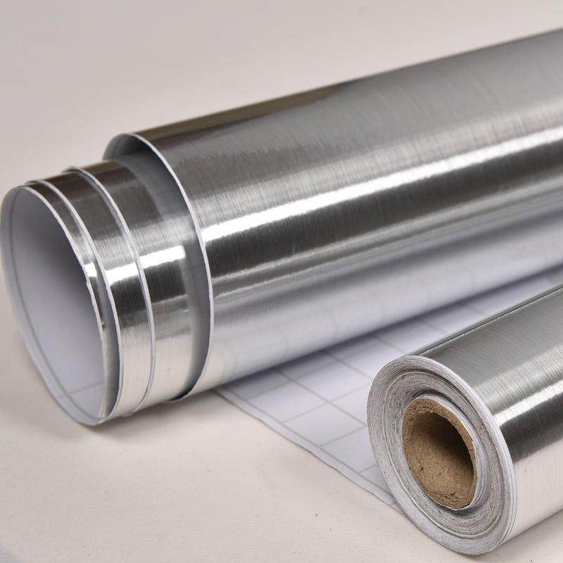 银色拉丝家具翻新贴纸镜面PVC墙纸自粘壁纸波音金色软片防水墙贴,家居饰品,软装墙贴,淘宝优惠券,粉丝福利购,淘宝优惠卷