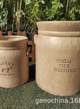 厂家直销欧式创意奶牛罐子绿植花盆庭院阳台花园种花盆栽-3