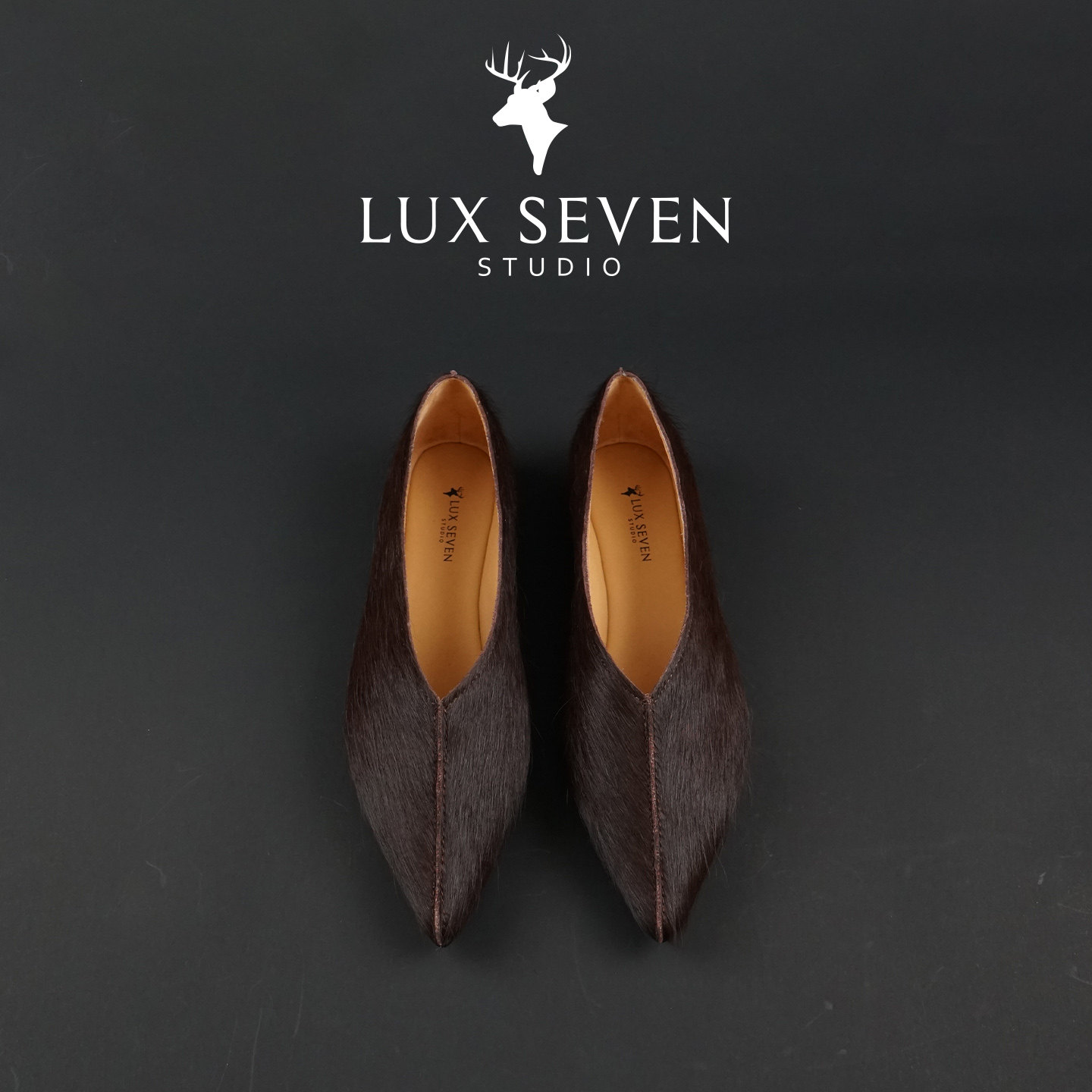 Lux Seven乌木棕奢级进口马毛 新款2025法式单鞋尖头女巫鞋女