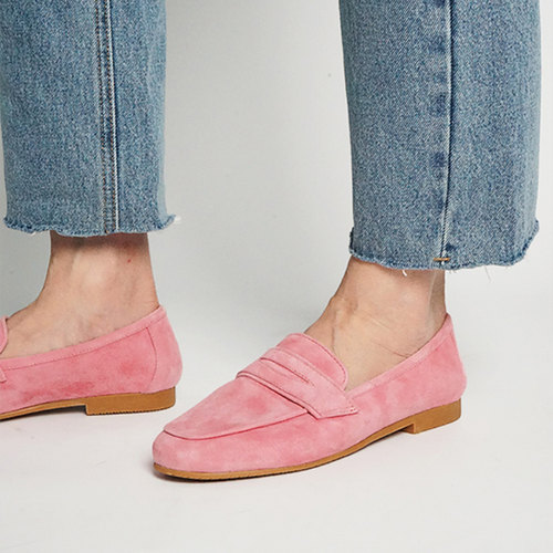 多巴胺色系超软羊猄羊皮乐福鞋女