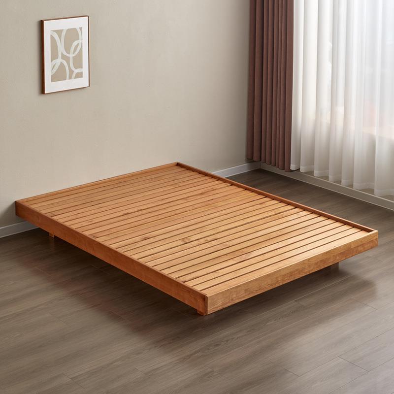 北美黑胡桃木实木双人床现代简约樱桃木原木卧室小户型榻榻米矮床