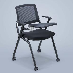 学生培训椅广东办公会议椅带手写板会议椅新闻记者椅折叠听写椅