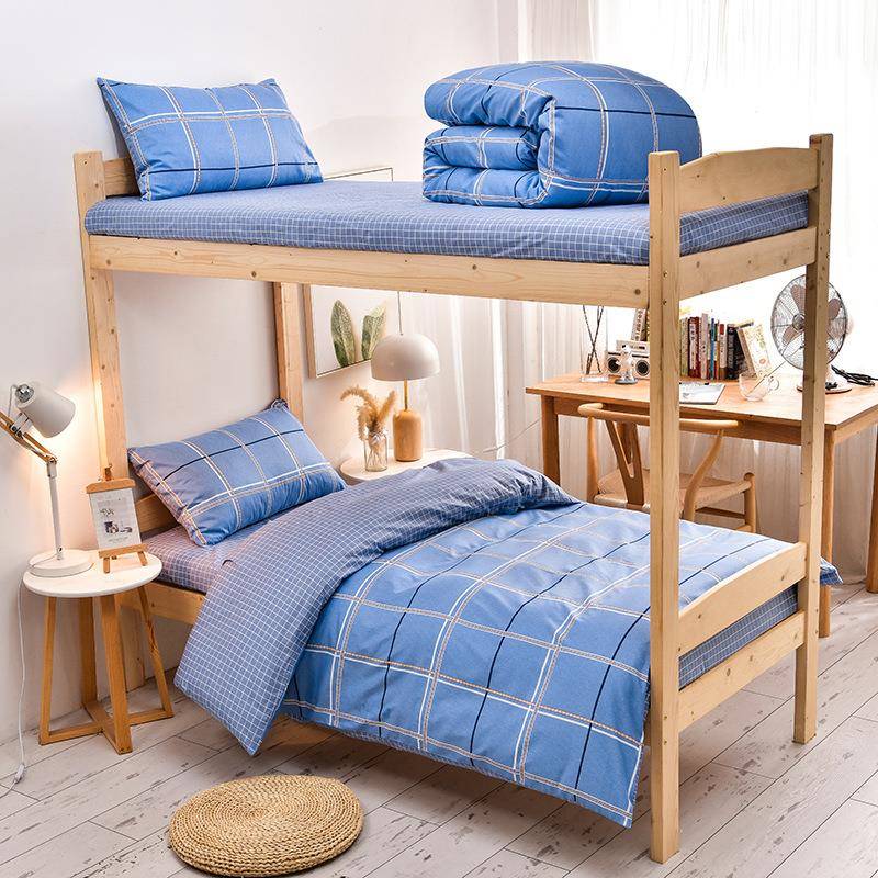 纯棉学生床上三件套全棉床单被套单人宿舍棉被垫子六件套