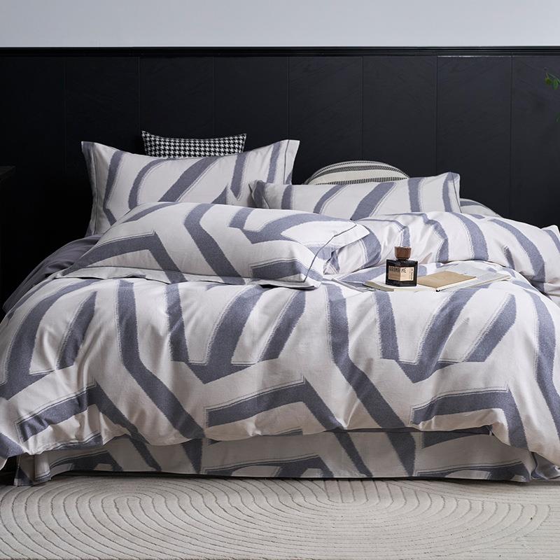 南通家纺四件套a类纯棉四件套全棉磨毛床单被套四件套简约床品