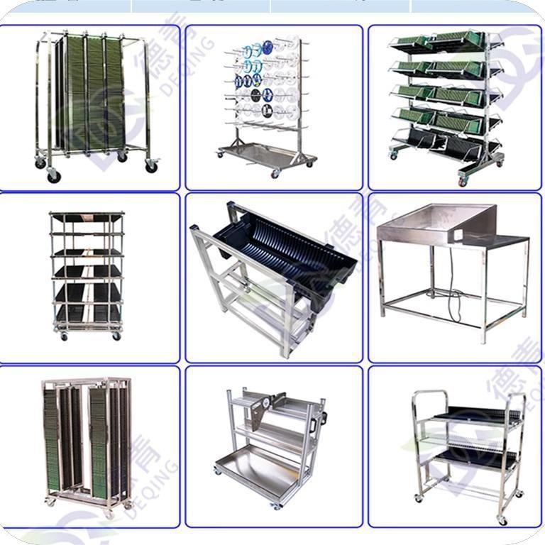 德青现货防静电周转车pcb周转车不锈钢手推车pcb板存放车