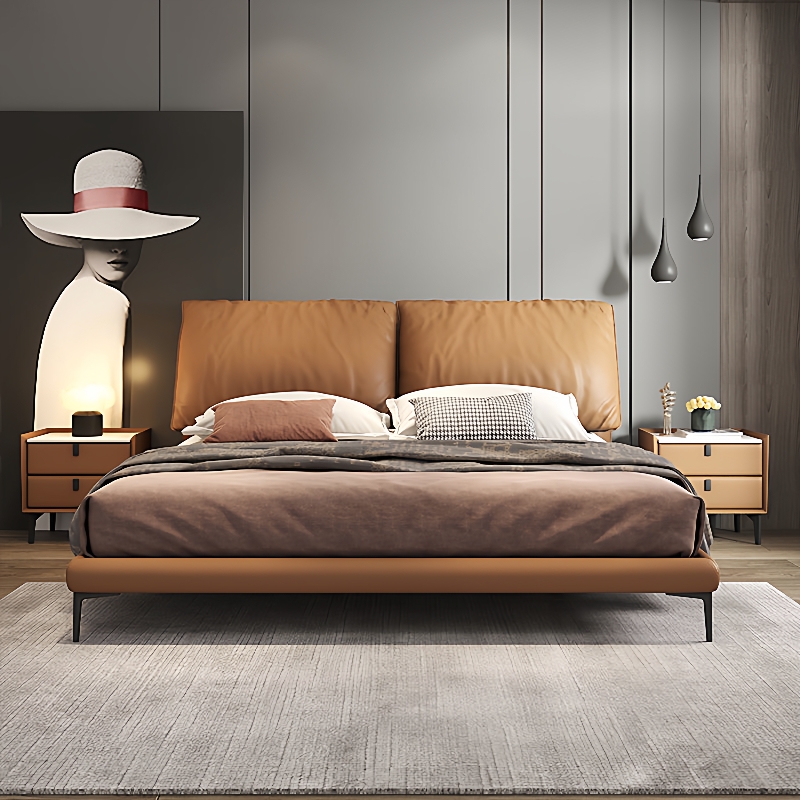 意式极简真皮床Baxter大象耳朵床2023年新款婚床小户型双人主卧