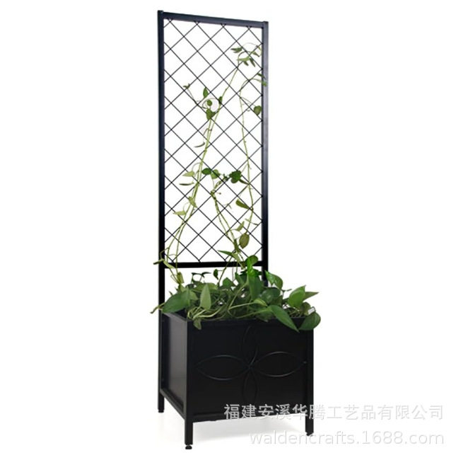 铁制格子架盆景装饰花园床工艺品重型金属花盆花园盒带排水孔