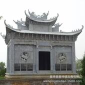 销售广场花岗岩石头房子天王殿石雕土地庙价格优惠做工牢固