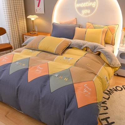 ab面单面毛绒一面纯棉全棉加绒珊瑚绒被套单件加厚法兰绒被罩冬天