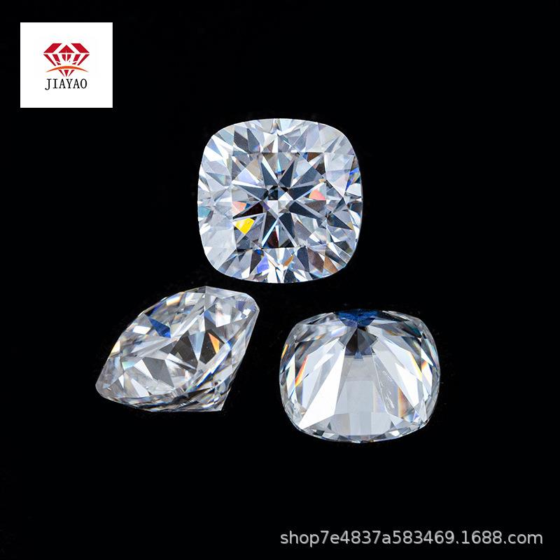 工厂超白D色肥方莫桑石枕形垫形白色Cushion莫桑石裸石