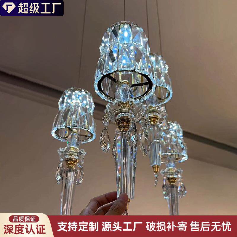 法式复古小吊灯简约现代卧室床头吊线灯欧式餐厅吧台岛台水晶灯具