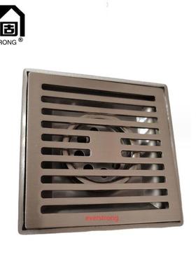 不锈钢304方形地漏阳台卫生间拉丝防臭方形加厚地漏长固V306T