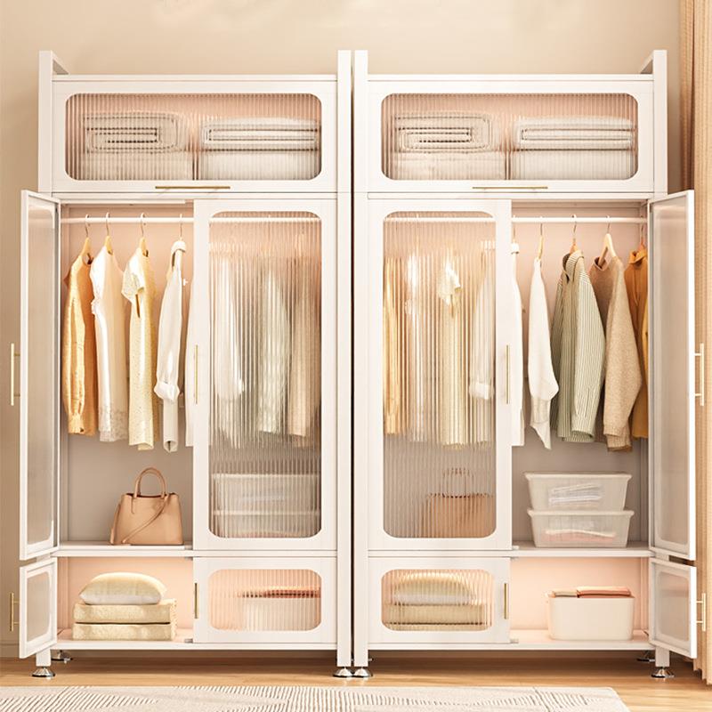 全网铁艺儿童衣柜家用衣服整理收纳储物柜可支持