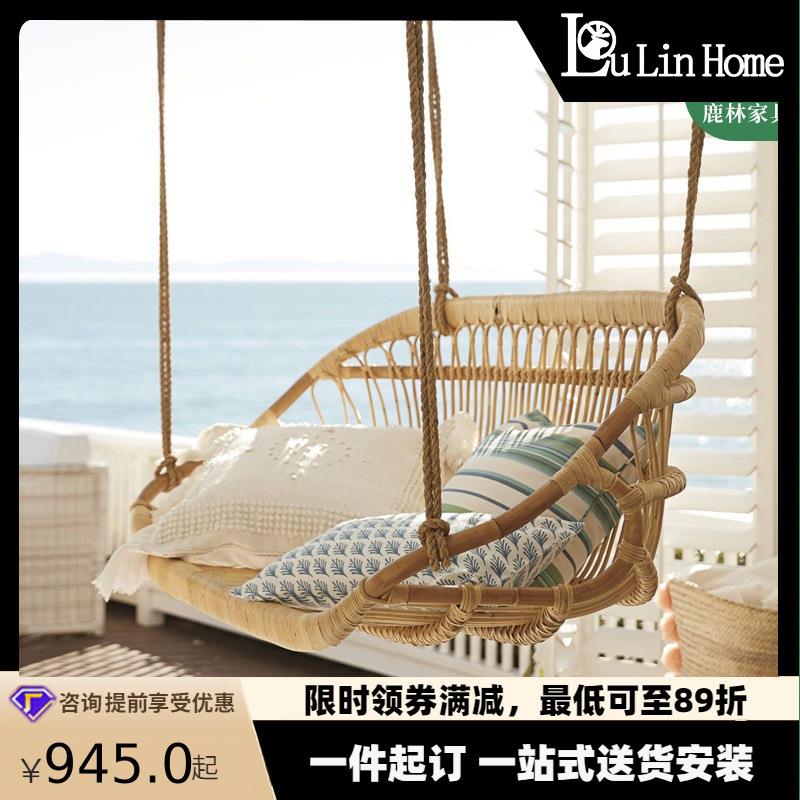 吊椅吊篮藤椅北欧式双人室内吊床儿童秋千家用民宿客厅摇椅