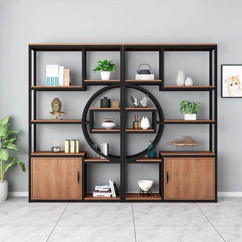 铁艺办公室隔断置物架客厅书架屏风玄关装饰墙博古架奇石展示柜