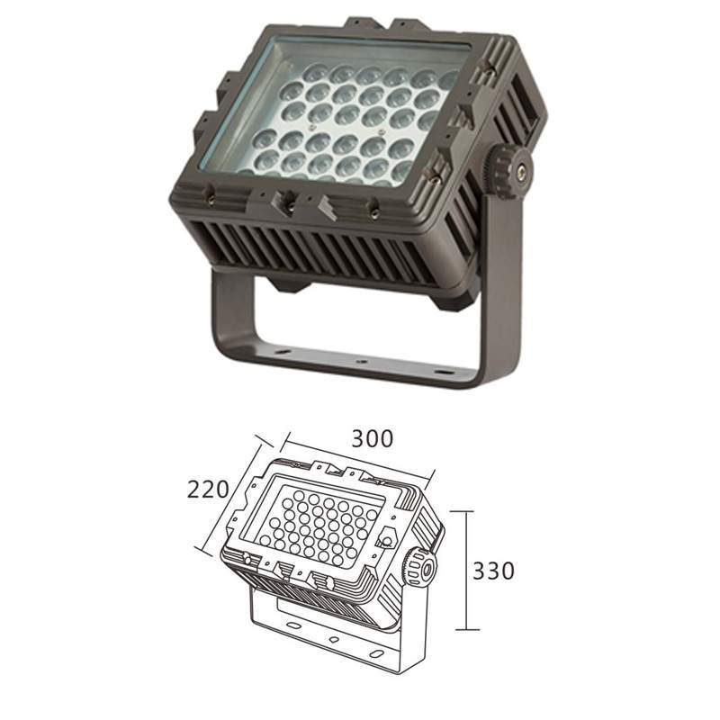 LED108W120W方形投光灯高光效RGBL全彩山体染色园林古迹文旅楼宇