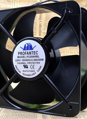 PROFANTECP2206HBL20/2CM20060220V60W金属耐高温散热风扇