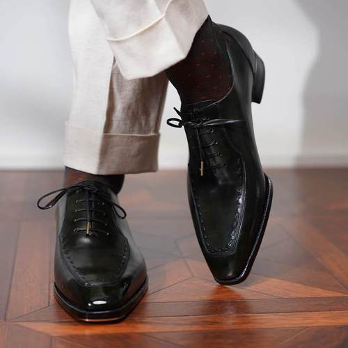 北町商务艺术家系列真皮底牛津鞋