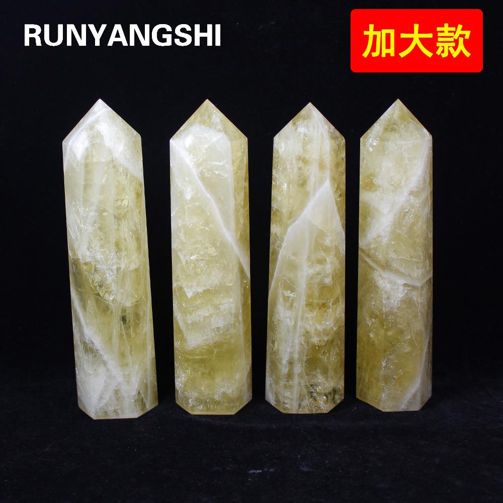 东海天然黄水晶单尖六棱柱加大款水晶大柱子摆件装饰新品上架