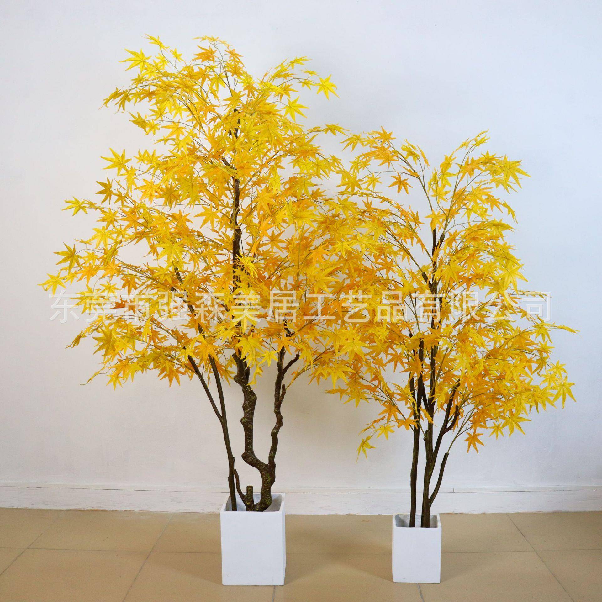 仿真枫树盆栽大型植物黄枫树室内庭院造景植物装饰摆放假枫树