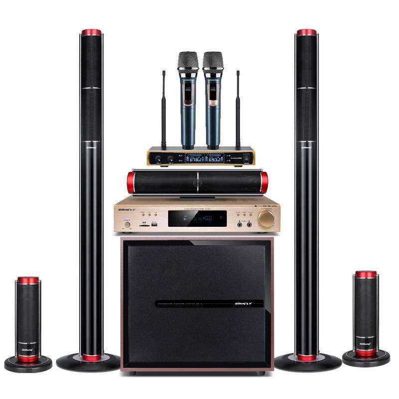 ，家庭ktv音响套装家用客厅落地式5.1声道家庭影院K歌音箱全