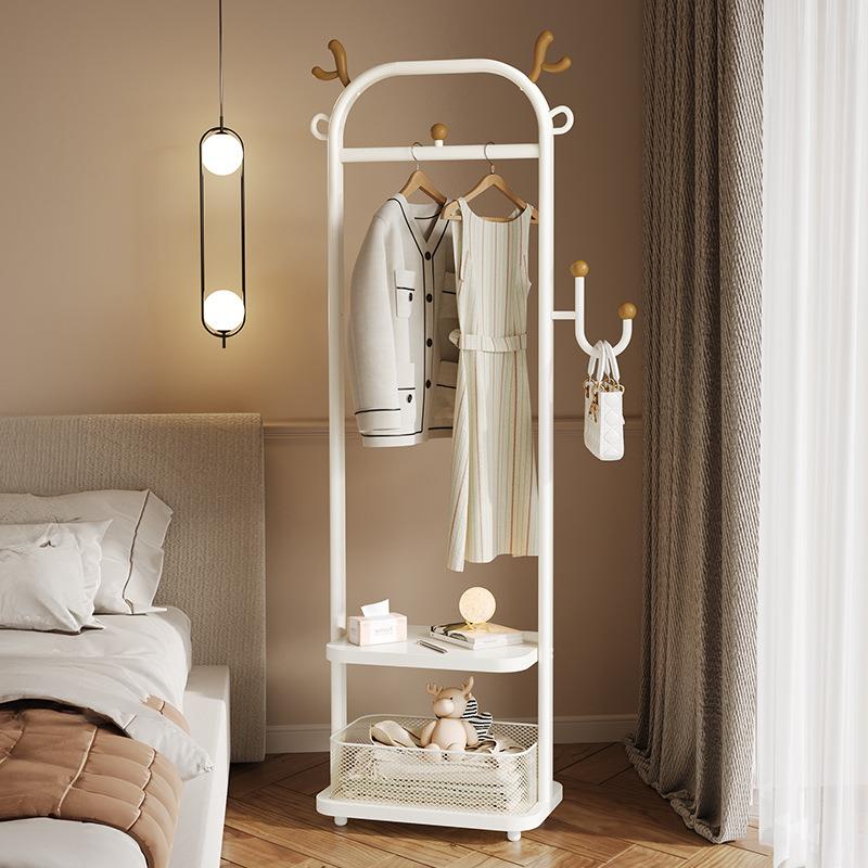 衣架卧室落地挂衣架简易衣帽架床边晚上放衣服神器家用高颜值架子