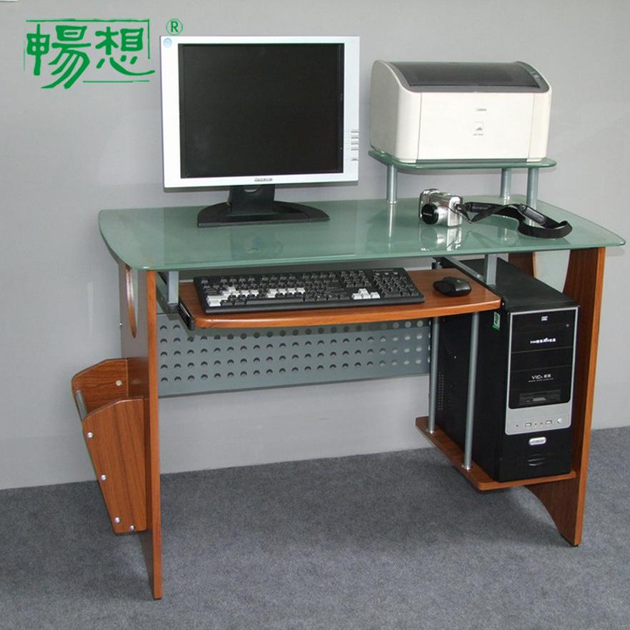 外贸出口畅想钢化玻璃电脑桌台式电脑桌家用书桌写字桌办公桌