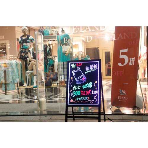 广告荧光屏手写led荧光板荧光板led电子板支架一体式60*80cm