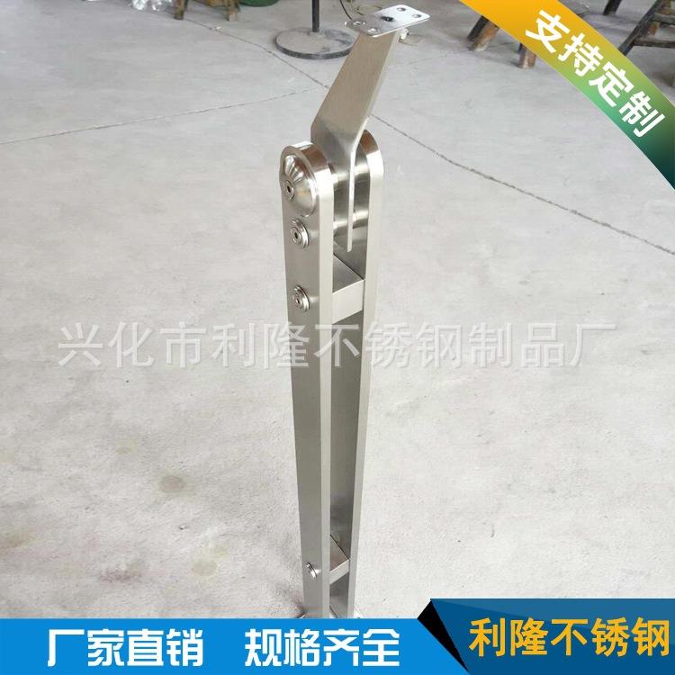 不锈钢双夹片直型扶栏立柱楼梯菱形立柱夹玻璃型立柱304201
