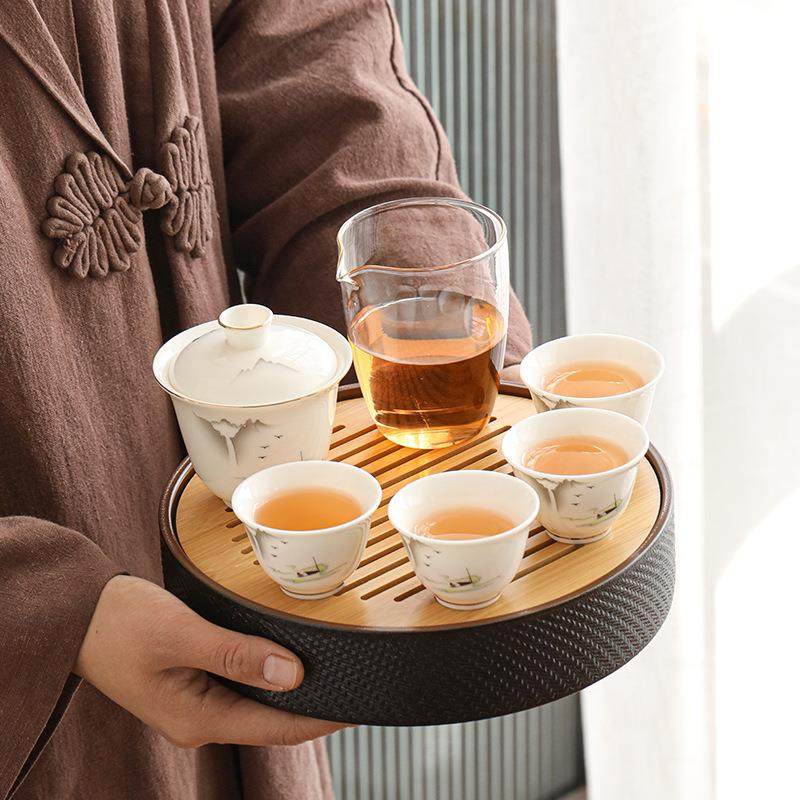 羊脂玉旅行茶具套装高档陶瓷户外泡茶盖碗便携式包干炮茶盘小套组,电子/电工,接线端子,淘宝优惠券,粉丝福利购,淘宝优惠卷