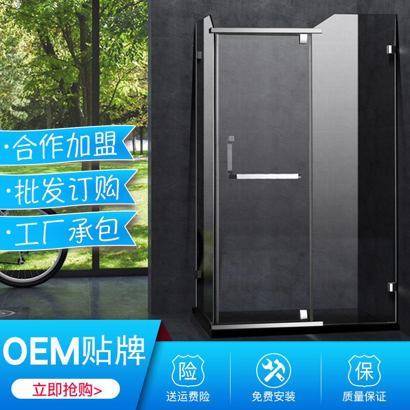 折叠门卫生间干湿分离隔断浴室玻璃门平开门整体浴室卫生间不锈钢