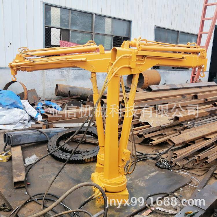 济宁小型折臂吊小货车安装微型折叠吊运机2吨液压固定吊机