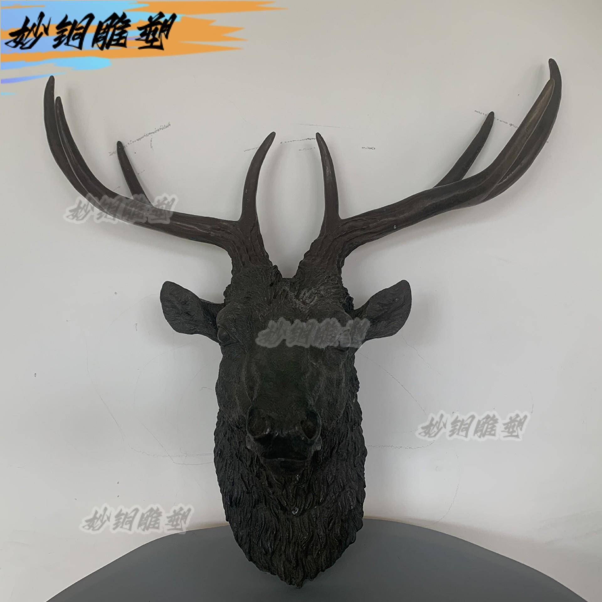 鹿头铜装饰鹿头墙装饰壁挂公园梅花母子鹿群雕金属工艺品铸造创意