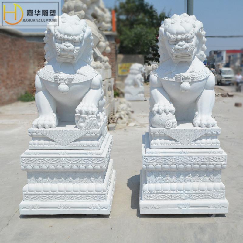 石雕汉白玉青石石狮子一对看门家用门口小号摆件大型狮子