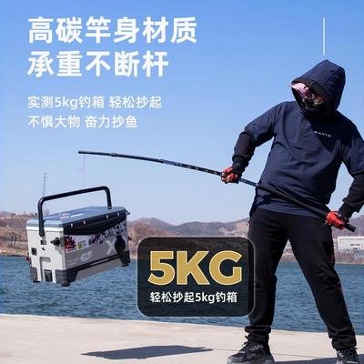 望海休闲版支架抄网碳素超硬超轻抄网杆套装伸缩操网杆杆架