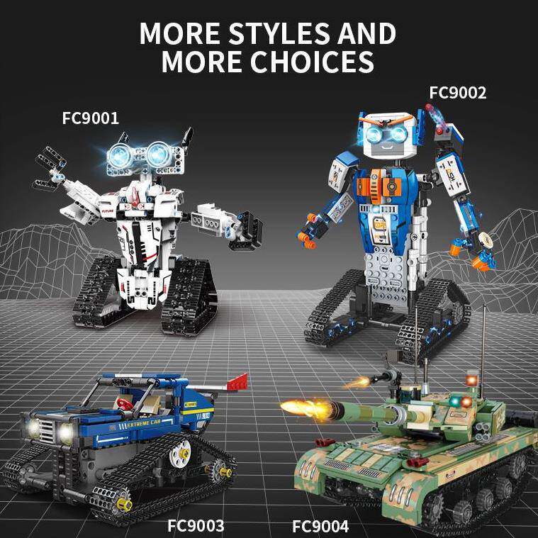 编程机器人方橙FC9001-9004遥控2.4GHZ变形可动拼装积木玩具
