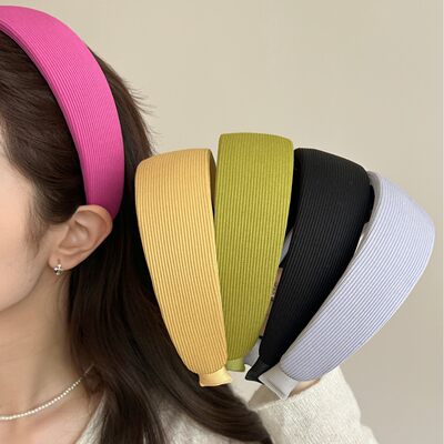 【Muusu】韩国新款简约彩色宽边发箍女气质高颅顶压发头箍日常