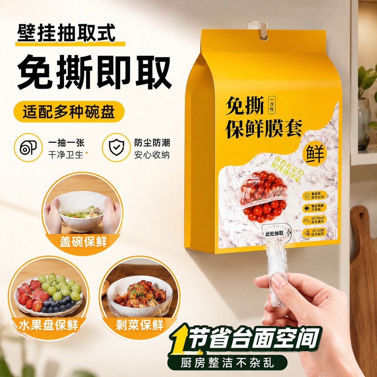 壁挂抽取式食品级保鲜膜套家用